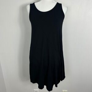 Alembika Black Shift Dress‎ Womens Size 1 US 6 to 8 Minimalist Lagenlook Stretch